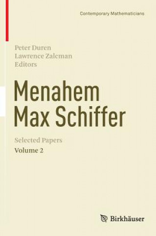Könyv Menahem Max Schiffer: Selected Papers Vol. 2 Peter Duren