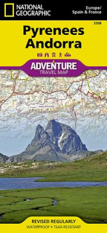 Tiskovina Pyrennes, Andorra National Geographic Maps - Adventure