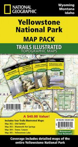 Tiskovina Yellowstone National Park, Map Pack Bundle National Geographic Maps