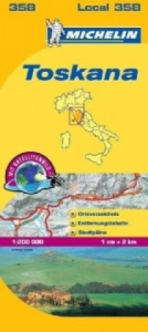 Tiskovina Michelin Karte Toskana. Toscana 