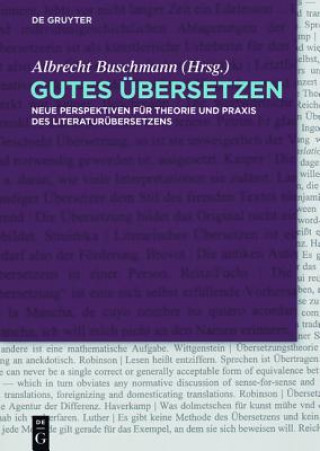 Kniha Gutes Übersetzen Albrecht Buschmann