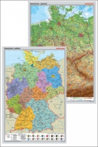 Nyomtatványok Westermann Deutschland, physisch, Posterkarte. Deutschland, politisch, 2 Tle. 