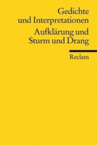 Kniha Aufklärung und Sturm und Drang Karl Richter