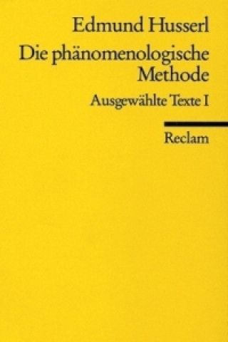 Könyv Die phänomenologische Methode Edmund Husserl