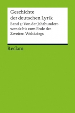 Livre Geschichte der deutschen Lyrik. Bd.5 Ralf Schnell