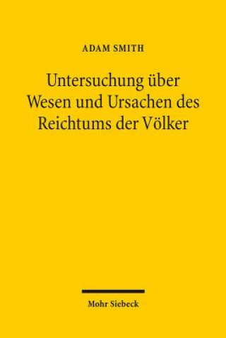 Kniha Untersuchung uber Wesen und Ursachen des Reichtums der Voelker Adam Smith