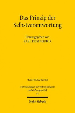 Libro Das Prinzip der Selbstverantwortung Karl Riesenhuber