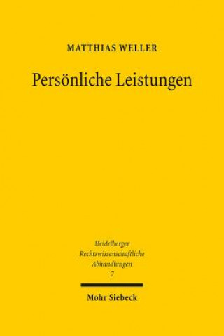 Kniha Persoenliche Leistungen Matthias Weller