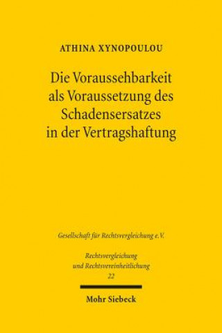 Carte Die Voraussehbarkeit als Voraussetzung des Schadensersatzes in der Vertragshaftung Athina Xynopoulou