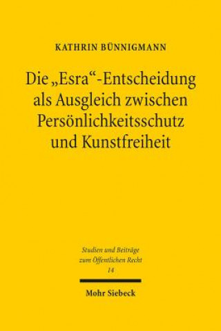 Carte Die "Esra"-Entscheidung als Ausgleich zwischen Persoenlichkeitsschutz und Kunstfreiheit Kathrin Bünnigmann