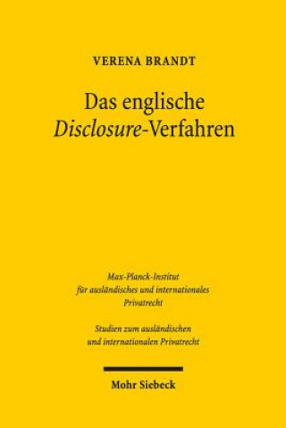 Carte Das englische Disclosure-Verfahren Verena Brandt
