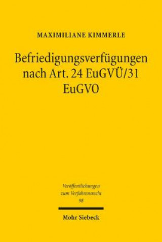 Carte Befriedigungsverfugungen nach Art. 24 EuGVUE/31 EuGVO Maximiliane Kimmerle