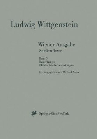 Knjiga Wiener Ausgabe Studien Texte Ludwig Wittgenstein