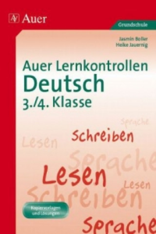 Könyv Auer Lernkontrollen Deutsch 3./4. Klasse Jasmin Boller