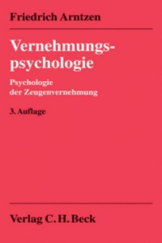 Książka Vernehmungspsychologie Friedrich Arntzen