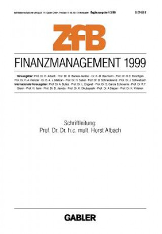 Kniha Finanzmanagement 1999 Horst Albach