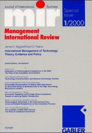 Kniha International Management of Technology, Theory, Evidence and Policy James H. Taggart