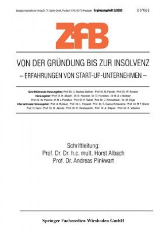 Könyv Von Der Grundung Bis Zur Insolvenz Erfahrungen Von Start-Up-Unternehmen Horst Albach