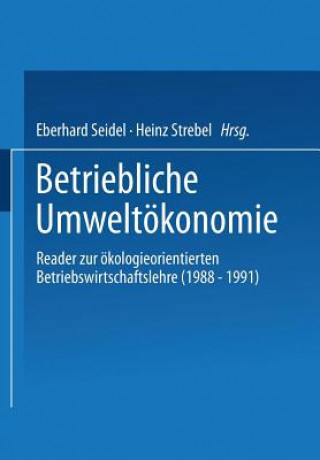 Livre Betriebliche Umwelt konomie Eberhard Seidel