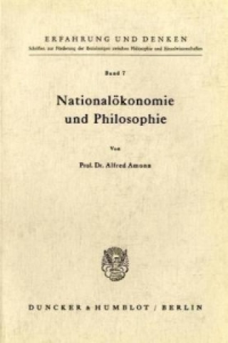 Kniha Nationalökonomie und Philosophie. Alfred Amonn