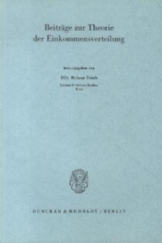 Kniha Beiträge zur Theorie der Einkommensverteilung. Helmut Frisch