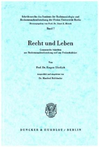 Книга Recht und Leben. Eugen Ehrlich