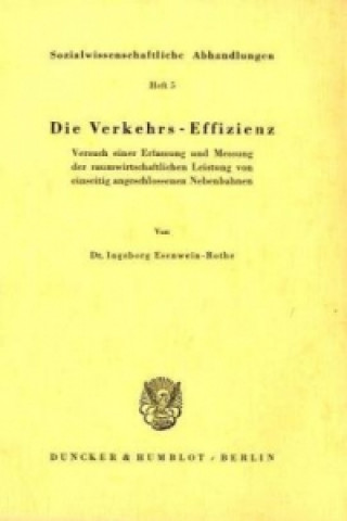 Kniha Die Verkehrs-Effizienz. Ingeborg Esenwein-Rothe