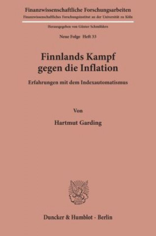 Book Finnlands Kampf gegen die Inflation. Hartmut Garding