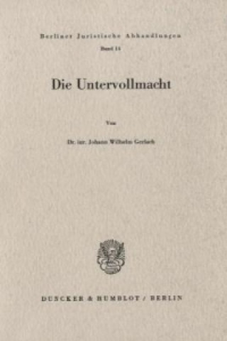 Carte Die Untervollmacht. Johann Wilhelm Gerlach