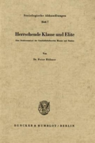 Kniha Herrschende Klasse und Elite. Peter Hübner