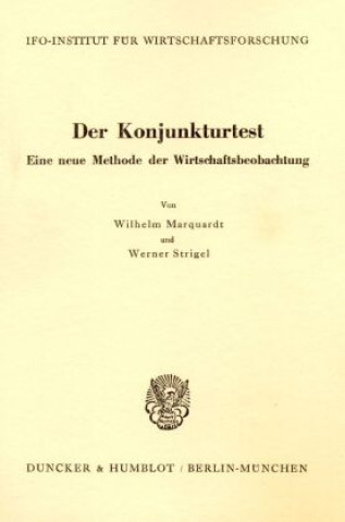 Książka Der Konjunkturtest. Wilhelm Marquardt
