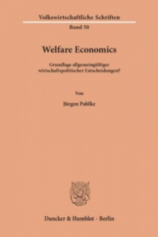 Könyv Welfare Economics. Jürgen Pahlke