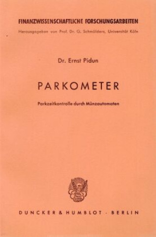 Boek Parkometer. Ernst Pidun