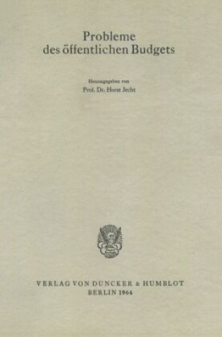 Buch Probleme des öffentlichen Budgets. Horst Jecht