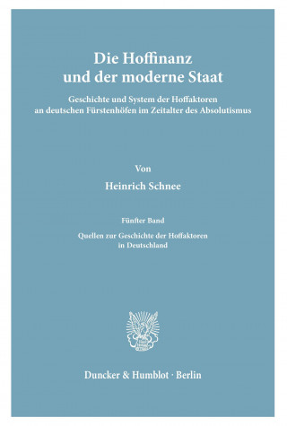 Kniha Die Hoffinanz und der moderne Staat. Heinrich Schnee