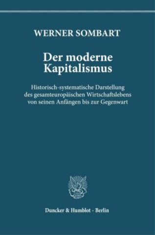 Carte Der moderne Kapitalismus. Werner Sombart