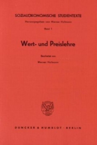 Kniha Sozialökonomische Studientexte. Werner Hofmann