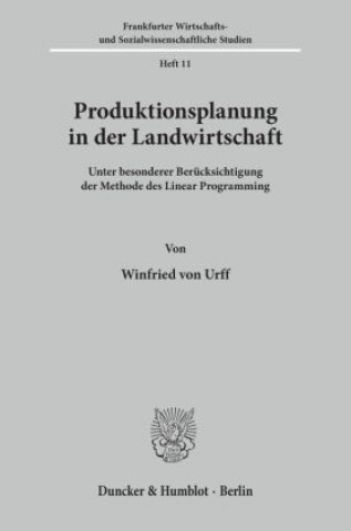 Carte Produktionsplanung in der Landwirtschaft Winfried von Urff