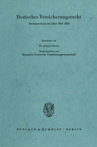 Könyv Deutsches Versicherungsrecht. Jürgen Sasse