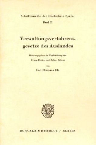 Carte Verwaltungsverfahrensgesetze des Auslandes. Carl Hermann Ule