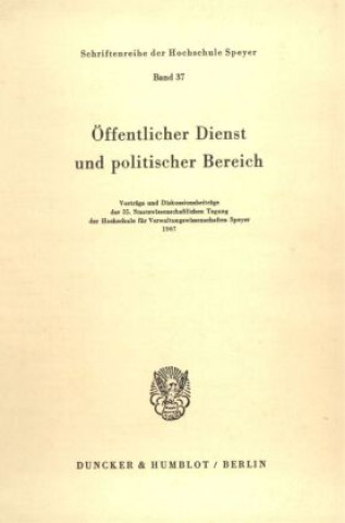 Kniha Öffentlicher Dienst und politischer Bereich. 
