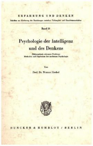 Buch Psychologie der Intelligenz und des Denkens. Werner Fischel