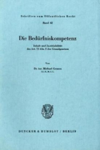Boek Die Bedürfniskompetenz. Michael Gruson