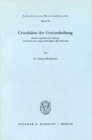 Könyv Grundsätze der Gewinnhaftung. Christof Kellmann