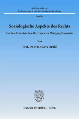Carte Soziologische Aspekte des Rechts. Henri Lévy-Bruhl