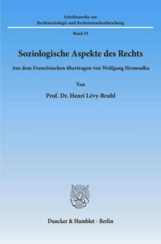 Książka Soziologische Aspekte des Rechts. Henri Lévy-Bruhl