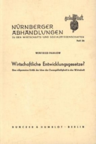 Kniha Wirtschaftliche Entwicklungsgesetze? Winfried Pahlow