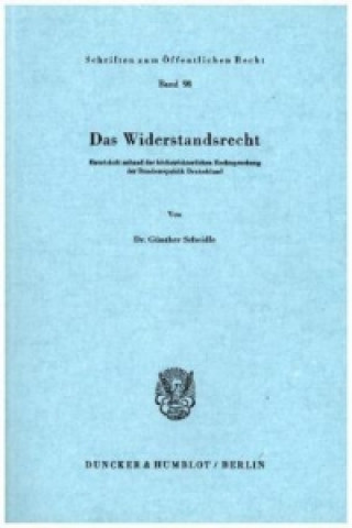 Könyv Das Widerstandsrecht. Günther Scheidle