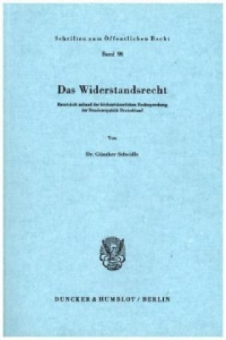 Kniha Das Widerstandsrecht. Günther Scheidle