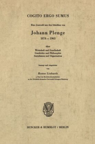 Könyv Cogito ergo sumus. Johann Plenge